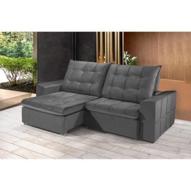 Imagem de Sofá Retrátil e Reclinável 2,10m ESTILO ESTOFADOS - CANCÚN com SoftGel D33 "CINZA"
