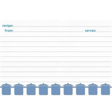 Imagem de Meadowsweet Kitchens Conjunto de cartões de receitas - turquesa/cinza