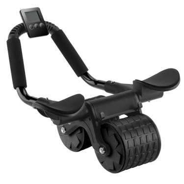 Imagem de Suporte de cotovelo e roda abdominal Uota de rebote automático, rolo abdominal para aparelho de exercícios abdominais, equipamento de treino de abdômen, carrinho para fortalecimento do core (preto)