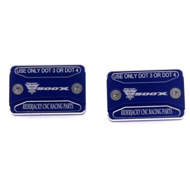 Imagem de Para Honda CB500X 2013-2018 2014 2015 2016 2017 Tampa do reservatório de fluido de freio dianteiro e traseiro da motocicleta CB 500X acessórios CB500 X peças modificadas (azul)