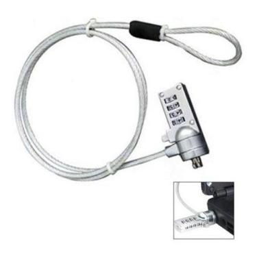 Imagem de Trava Notebook Com Segredo e Cabo De Aço Antifurto Segurança Para Lapt