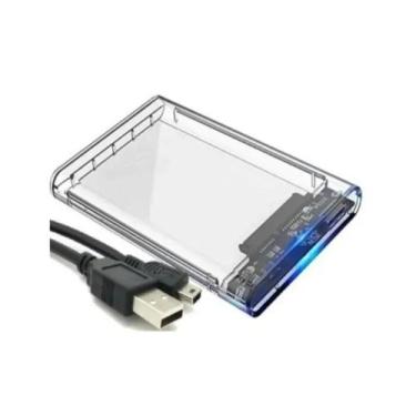 Imagem de Case Para HD Externo de 2,5" SATA Para USB, 2.0 USB 3.0 Transparente +