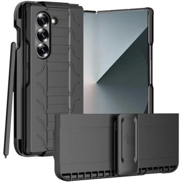 Imagem de Combo de capa e clipe de cinto para Samsung Galaxy Z Fold 6, capa Nakedcellphone e suporte para coldre [girar, suporte, compartimento S-Pen] para telefone Z Fold6 (SM-F956U, 2024) - preto fosco