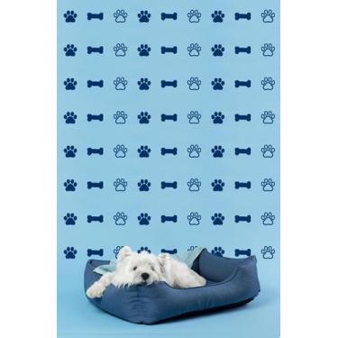 Imagem de Kit 102 adesivos ossinhos e patinhas decoração Petshop - Imprimax, AZU