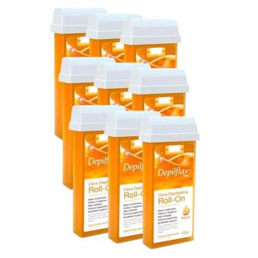 Imagem de Kit 9 Refil De Cera 100gr Para Roll On Natural Mel Depilflax