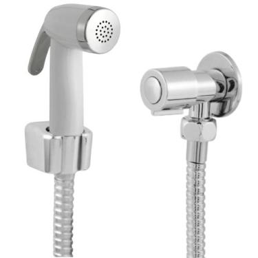 Imagem de Ducha Higiênica Engate Flexível Aço Inox 1,80m + Gatilho Top Branco + 