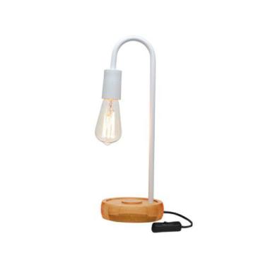 Imagem de Luminária de Mesa Taschibra Flam Metal/Madeira E27 Bivolt, Bivolt