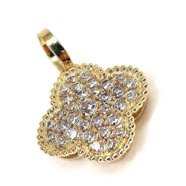Imagem de Pingente de ouro 18k Trevo com Pedras - Elegancy Joias