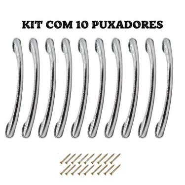 Imagem de Puxador Armário Gaveta Guarda Roupa Móveis 96 mm - 10 unid - ACHEI UTI