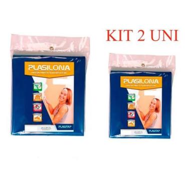 Imagem de KIT 2 Lona Plastica Colorida 4x3 Cobertura Proteção Pintura - Plasitap