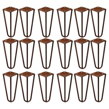 Imagem de Kit 18 Pés De Metal 15 Cm Mesas De Centro Puffs Bronze