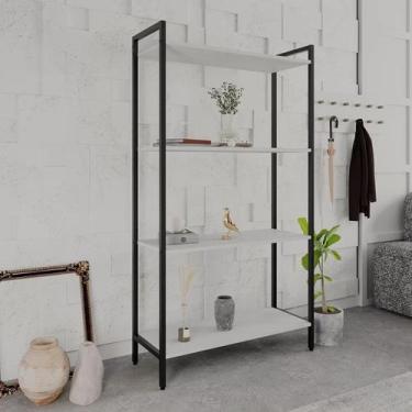 Imagem de Estante para Livros Industrial Aço Multiuso 4 Prateleiras 146cmx80cm A