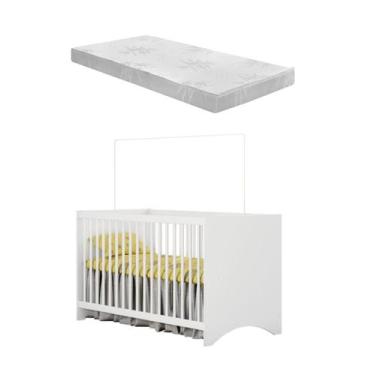Imagem de Berço Simples Infantil Gutti Liv Com Colchao - Moveis Estrela, Branco