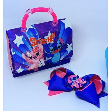 Imagem de Kit Bolsa Infantil Mini Bag Bolsinha Alça Mão Pérola Desenho Lilo stit