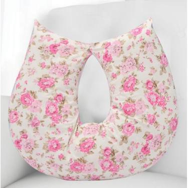 Imagem de Almofada Amamentação para Bebe Estampada - Zan Baby, Floral Rosa