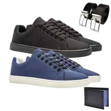 Imagem de Kit 2 Sapatênis Conforto Casual Urbano + Carteira + Cinto - Rosa Helen