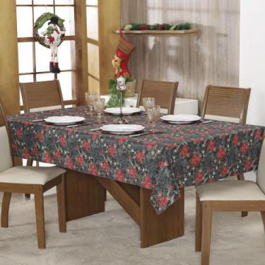 Imagem de Toalha Mesa Natal 8 Lugares 2,15x1,55 Papai Noel Natalina - MH Enxovai