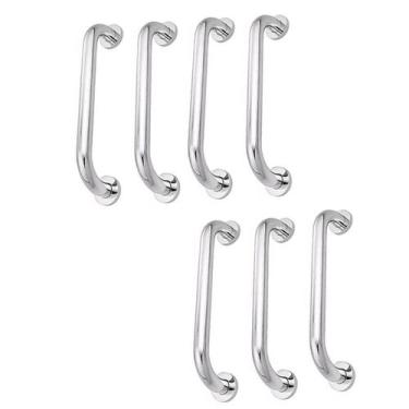 Imagem de Alça de Apoio 30cm Barra Inox Kit 7 Unidades Inox Deficiente Cadeirant
