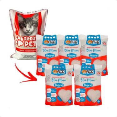 Imagem de 5 Areia Bentonita Esférica Premium Great Pets Para Gatos 4kg