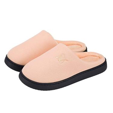 Imagem de Pantufas de espuma viscoelástica para sapatos casuais femininos e masculinos, Rosa e laranja, 9-10 Women/7-8 Men