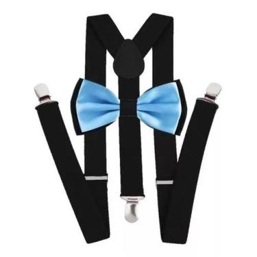 Imagem de Kits Suspensório Preto Gravata Borboleta Dupla Azul Bebê - Style Store