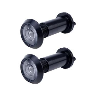 Imagem de Tsnamay 2 peças de visualizadores de porta olho mágico de liga de zinco de 200 graus com lente de vidro óptico, visor de porta durável para hotel de escritório em casa, preto