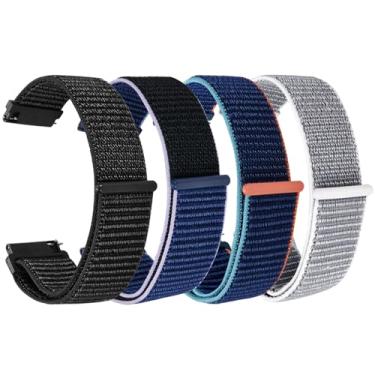 Imagem de Verbstel Substituição de tecido de nylon de liberação rápida ajustável para Samsung Gear S3/Galaxy Watch 46 mm (2019)/Galaxy Watch 3 de 45 mm (22 mm, preto/azul/laranja/cinza)