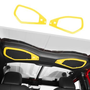 Imagem de Jimen Para capa de alto-falante JL/JT, 2 peças de capa de acabamento de alto-falante superior de teto, acessórios internos compatíveis com Jeep Wrangler JL JLU e Jeep Gladiator JT 2024+ (amarelo)