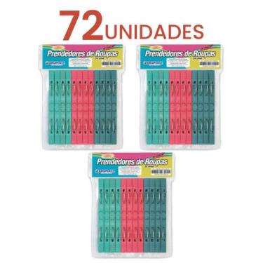 Imagem de Prendedor Pregador De Roupa Plastico Resistente 72 Unidades - Arqplast