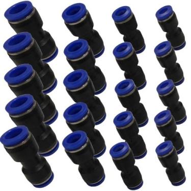 Imagem de Engate Rápido Pneumático União 6 8 10 12mm kit 5 De Cada