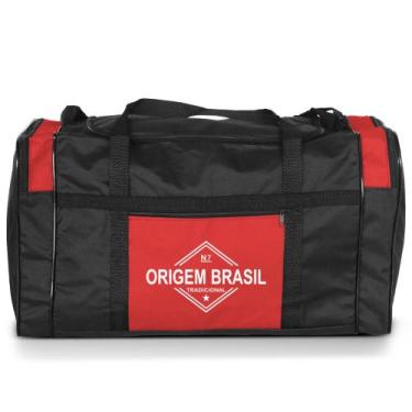Imagem de Bolsa de Viagem e Academia Média N7 Lona Origem Brasil, Vermelho