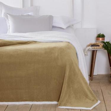 Imagem de Cobertor Casal com Sherpa Corttex Austria Bege - FATEX IND. COM. IMP E