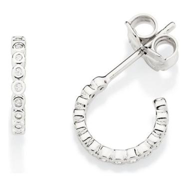 Imagem de Brinco Meia Argola Cravejada 30 Zircônias Rommanel 326924, Branco, uni