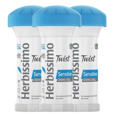 Imagem de Kit 3 Desodorante Twist Sensitive Herbíssimo 45G - Dana - Dana Cosméti