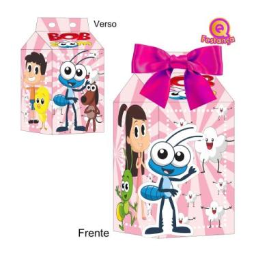 Imagem de 10 Caixas Milk Bob Zoom Rosa com Personagem e Aplique 3D - QFestança