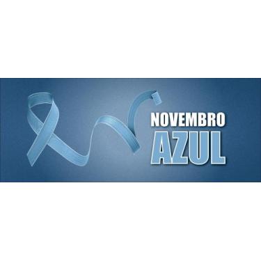 Imagem de Faixa Banner em Lona Símbolo Fita Novembro Azul - 200x080cm - Fabrika 