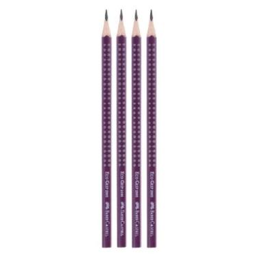 Imagem de Kit 04 Lápis Grafite Preto Nº2 B Faber Castell, Grip 2001, Super Soft,