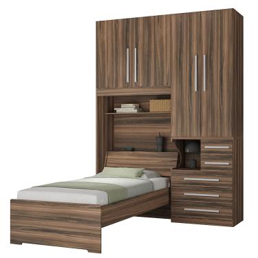 Imagem de Quarto Completo de Solteiro com Cama e Guarda-Roupa 1225D San Remo