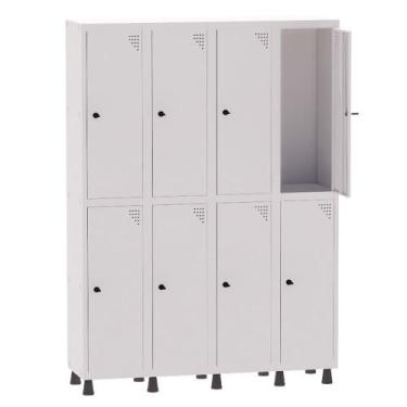 Imagem de Armário Guarda Volume Locker Roupeiro 4 Vãos 8 Portas Aço GRP504/8 Bra