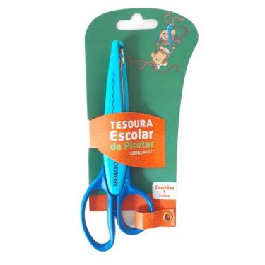 Imagem de Tesoura Escolar Plástica Infantil de Picotar Papel 2 Cortes - Leo&Leo 