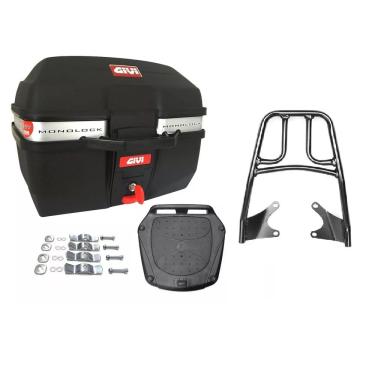 Imagem de KIT BAÚ MOTO 27l GIVI TRAFFIC E-27M + BAGAGEIRO HONDA CG TITAN 2016 ATE 2023 PROJETIL