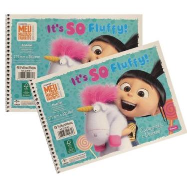 Imagem de Kit 2 Caderno Desenho Cartografia Esp 48fls Malvado Favorito - Foroni