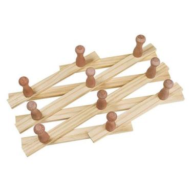 Imagem de Cabide de madeira sanfonado 10 pinos 62x14cm - Edal