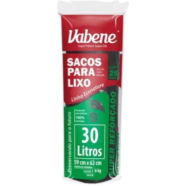 Imagem de Saco para Lixo 30L Preto 59X62CM 35 Micras RL.C/25 - Vabene