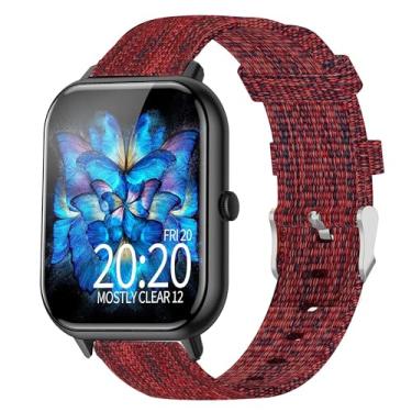 Imagem de Pulseiras de relógio inteligente RLQA compatíveis com substituição de tecido de nylon respirável de 20 mm, compatível com IOWODO R30 Pro, R50/compatível com Blackview R50/compatível com Smart Watch