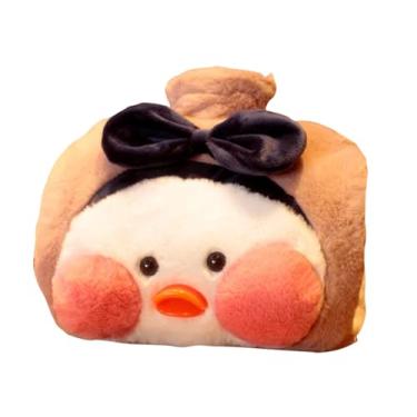 Imagem de Garrafa de água quente com tampa, bolsa de água quente de 1200 ml para compressa quente e fria, aquecedor de pés de mão para coelho de inverno - azul