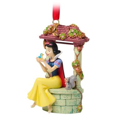 Imagem de Disney Store Enfeite oficial de caderno de esboços de branco de neve, decoração de árvore de Natal, adequado para pendurar ou independente, 10 cm / 4"