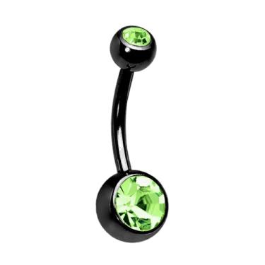 Imagem de Decentraland 1 peça Esfera prateada com zircão colorido 1,6 mm (14G) piercing de umbigo piercing corporal halteres piercing joias aço cirúrgico aço inoxidável 23 mm, 1.6mm(14G),L-23mm, Aço inoxidável,