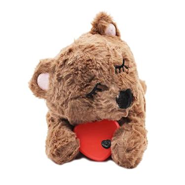 Imagem de Brinquedo para filhotes de batimento cardíaco, suprimentos para alívio da ansiedade, travesseiro de cachorro, brinquedo de pelúcia, filhote de apertar, brinquedo de ajuda para treinamento comportamental de animais de estimação, brinquedos para filhotes (café)