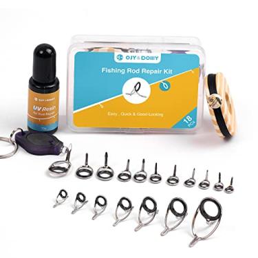 Imagem de OJYDOIIIY Kit De Reparo De Ilhós De Vara De Pesca Completo, Kit De Substituição De Olhos De Vara De Pesca De Emergência Com Guias De Aço Inoxidável Para Haste De Fiação/Fundição